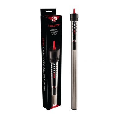 AQUATOP 250W Submersible Glass Heater - Adjustable Temperature 68-93F - Tanks up to 65 Gal, GH-250W